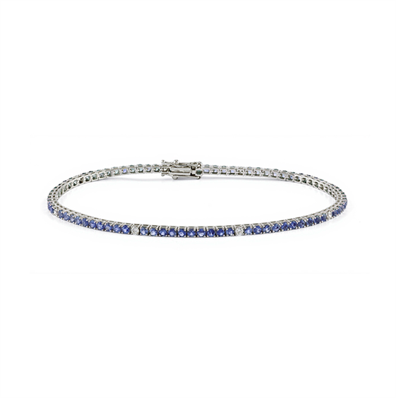 Pulsera Bliss Mujer  Bl i tennis in Oro blanco Zaffiro blu 2.66 Ct 20114773 - 20114773
